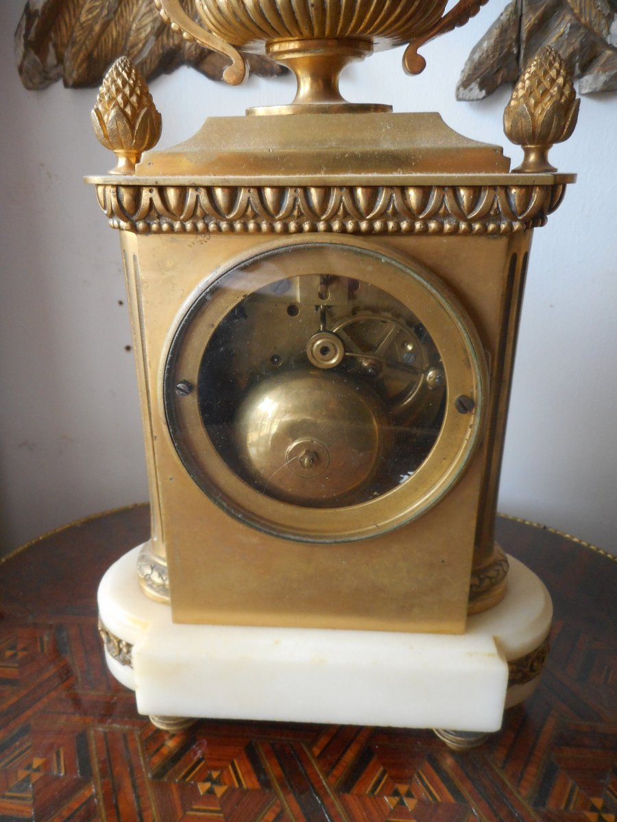 Small Gilt Bronze Pendulum Louis XVI-photo-4
