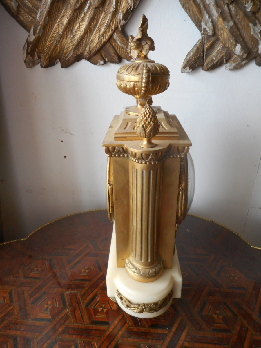 Small Gilt Bronze Pendulum Louis XVI-photo-5