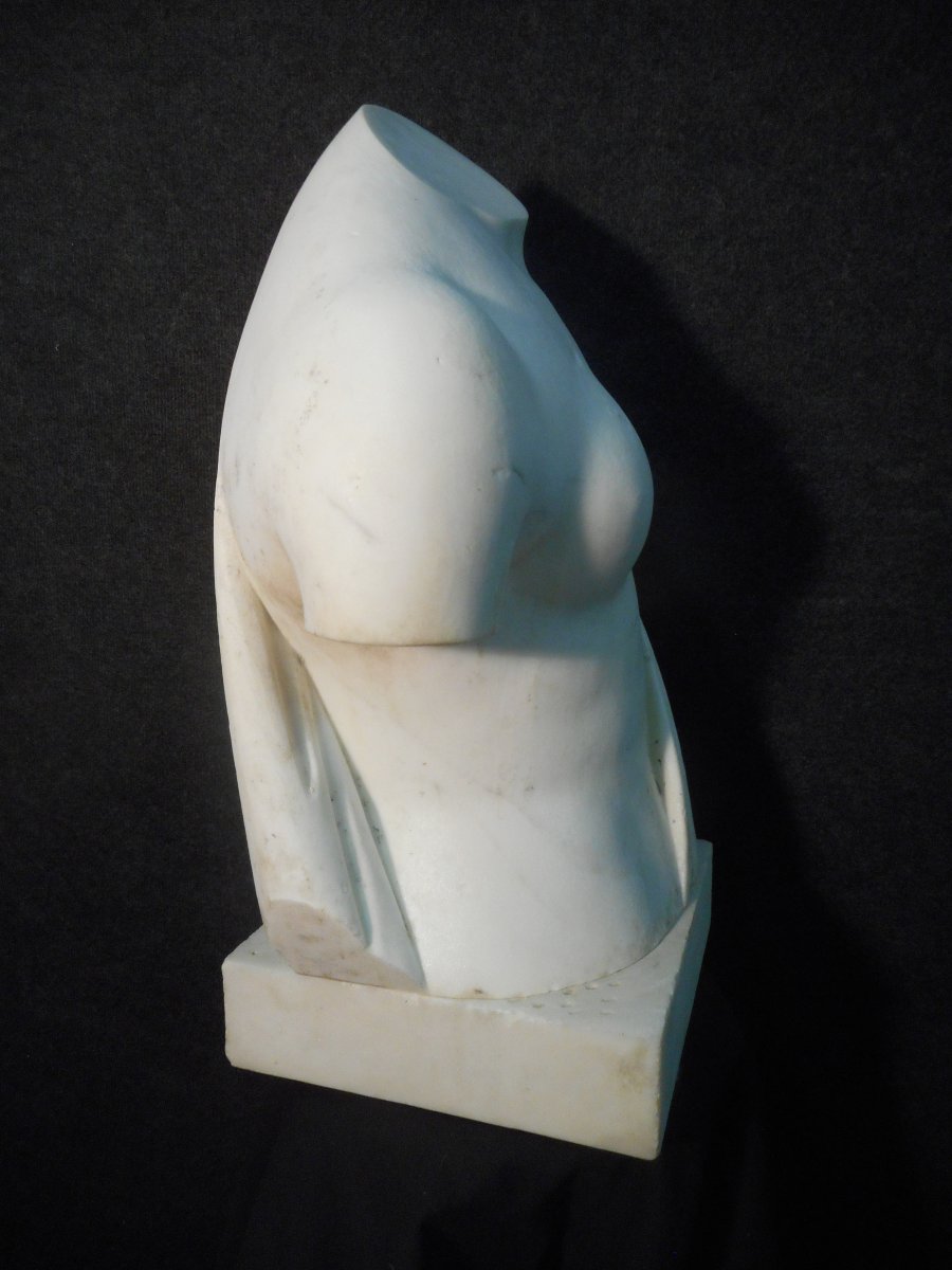Bust In Carrara Marble Signed Augusto Benvenuti 1839-1899-photo-2