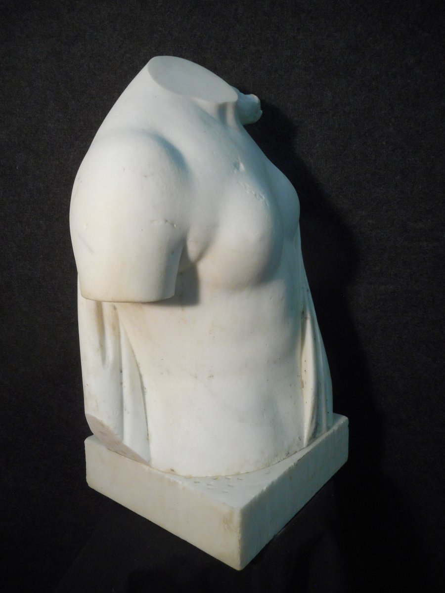 Bust In Carrara Marble Signed Augusto Benvenuti 1839-1899-photo-3