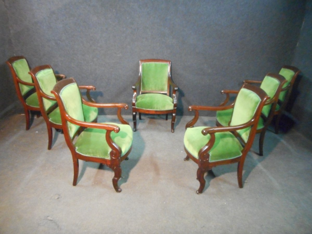 Cuban Mahogany Restoration Period Living Room Set-photo-2