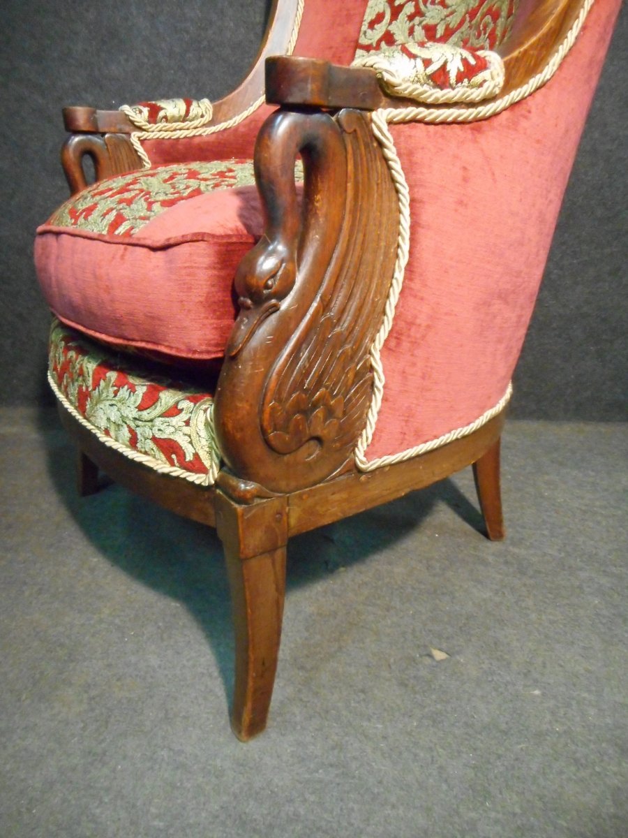 Pair Of Empire Period Bergère In Mahogany From Cuba-photo-1
