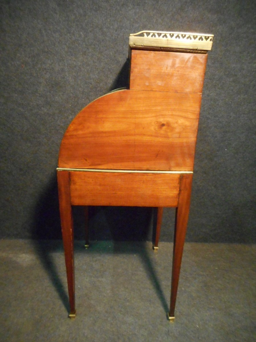 Small Child Cylinder Desk Late 18th Century In Mahogany-photo-6