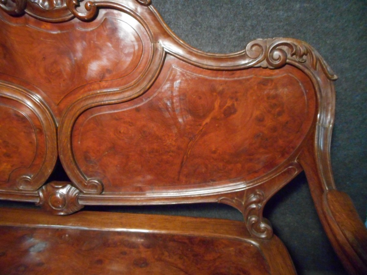 Bench In Burl Mahogany Napoleon III-photo-4