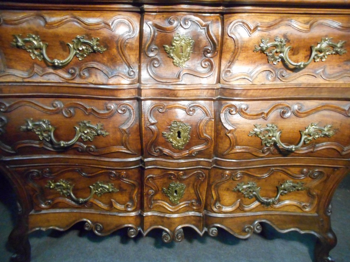 Curved Walnut Commode Regency Period-photo-2