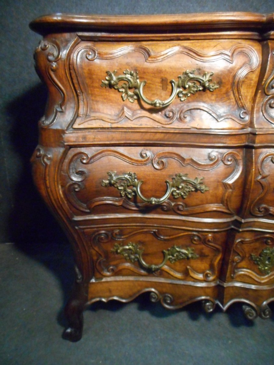 Curved Walnut Commode Regency Period-photo-4