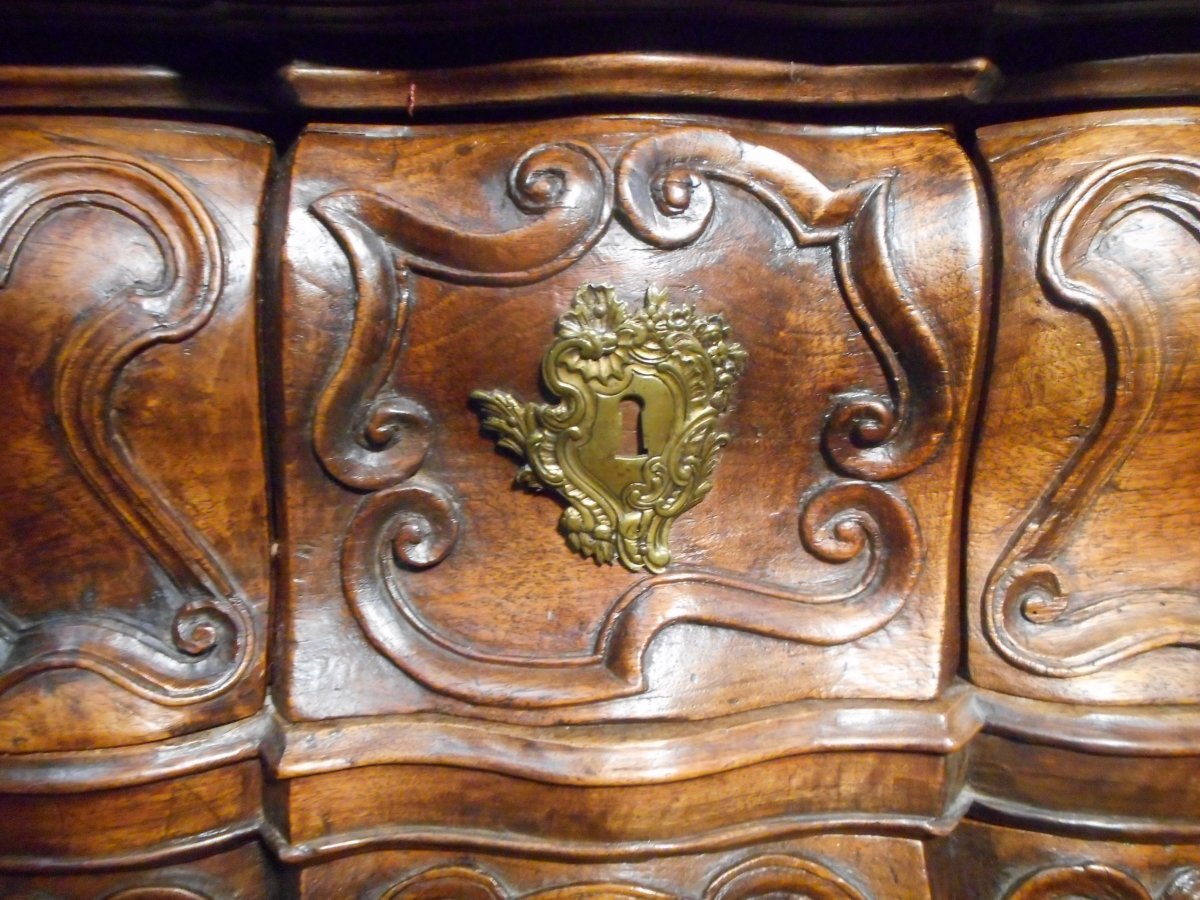 Curved Walnut Commode Regency Period-photo-5