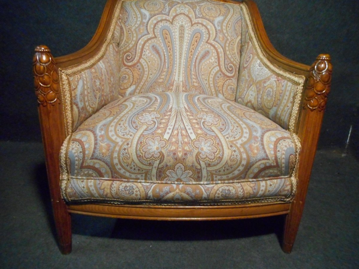 Large Pair Of Armchair Art Deco Period-photo-4