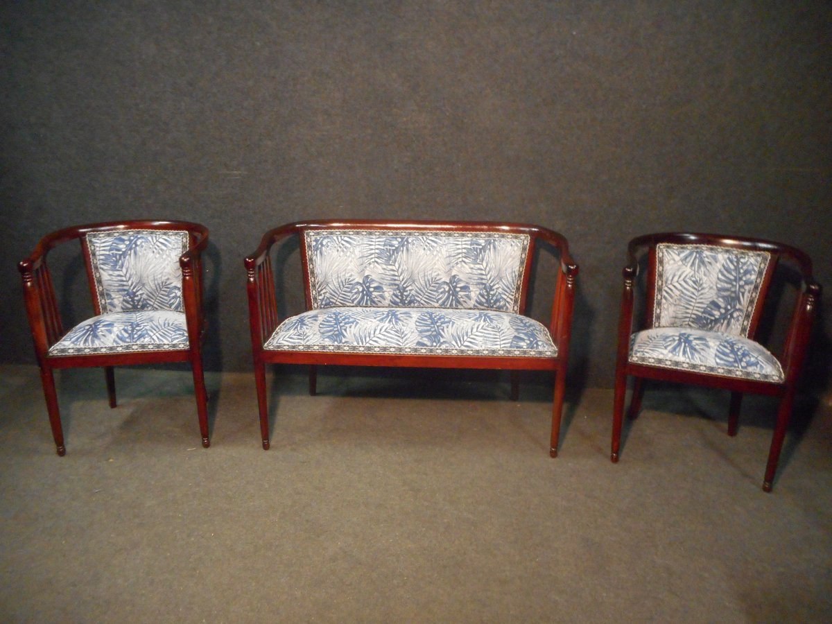 Mahogany Art Deco Period Living Room Set-photo-2