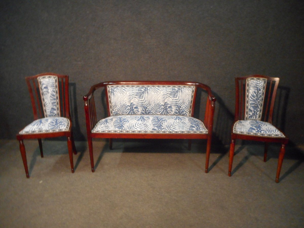 Ensemble De Salon époque Art Déco En Acajou-photo-2