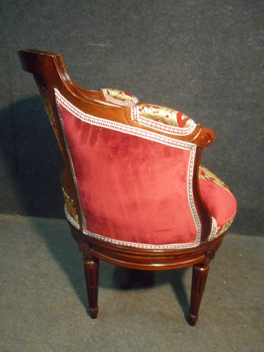Nineteenth Century Mahogany Office Armchair-photo-8