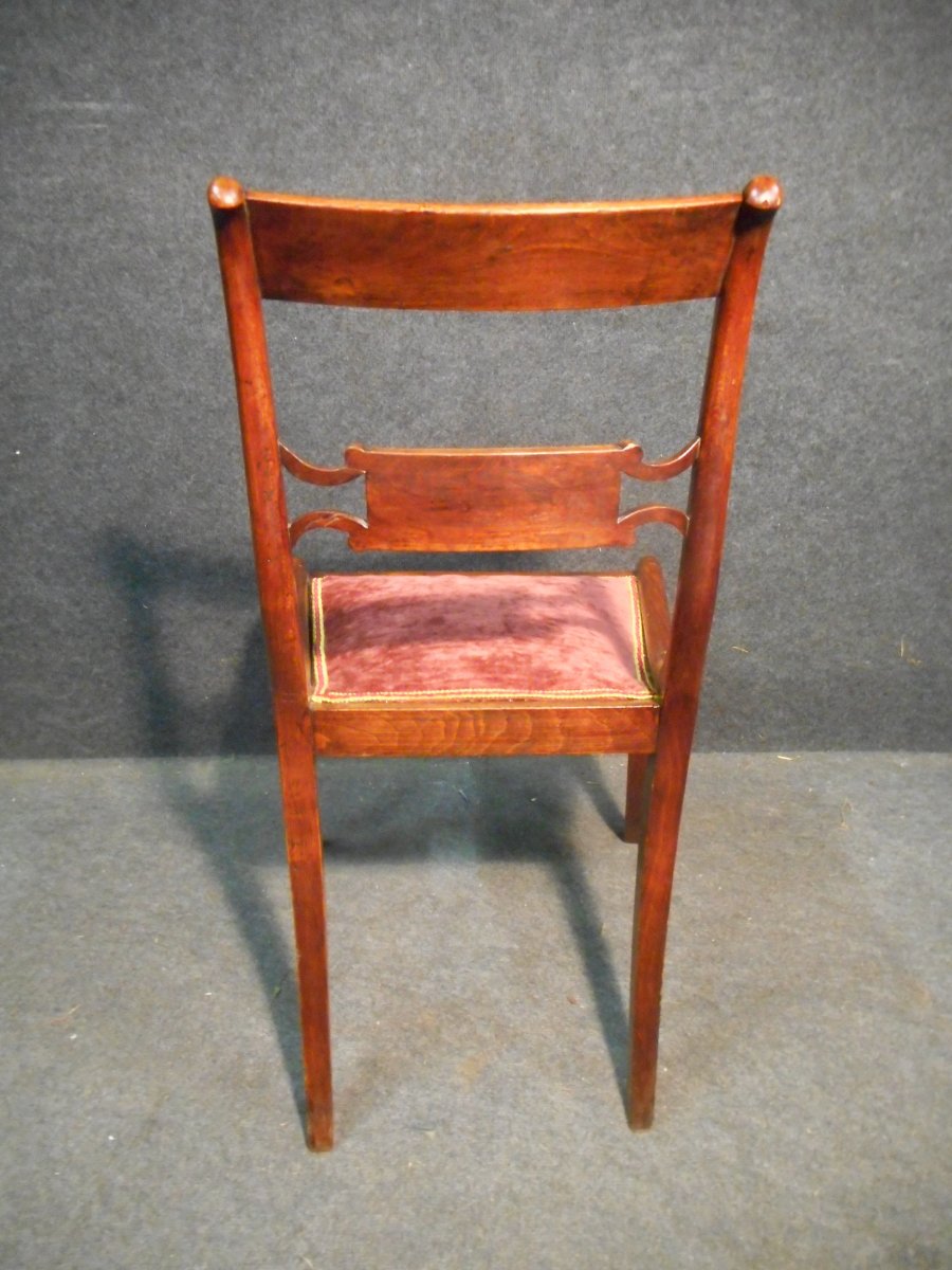 Série de chaises époque XIXe en palissandre et marqueterie de laiton-photo-7