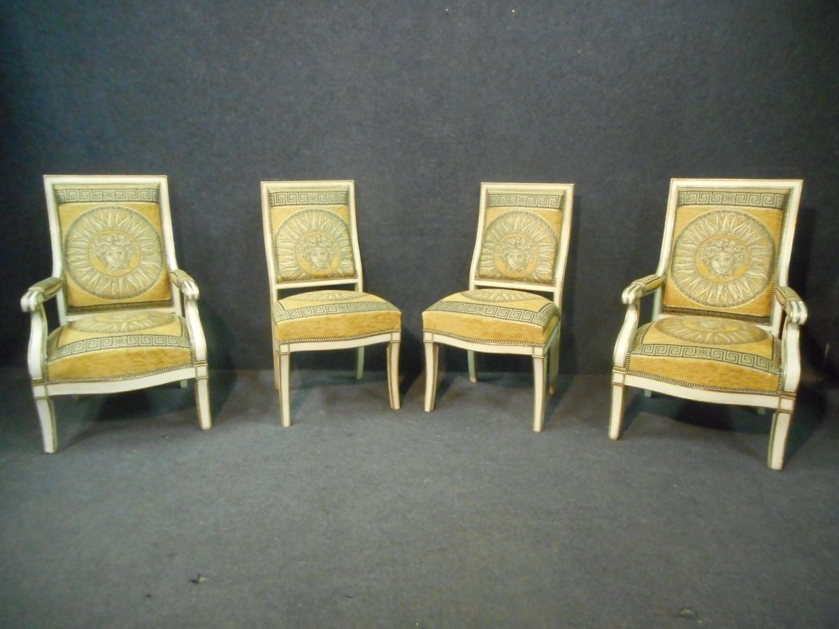 Lacquered And Gilded Living Room Set Late Nineteenth Century-photo-2