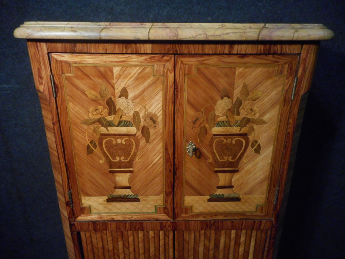 Petit Meuble En Marqueterie bois de rose Et Bronze Doré époque XVIIIe-photo-2