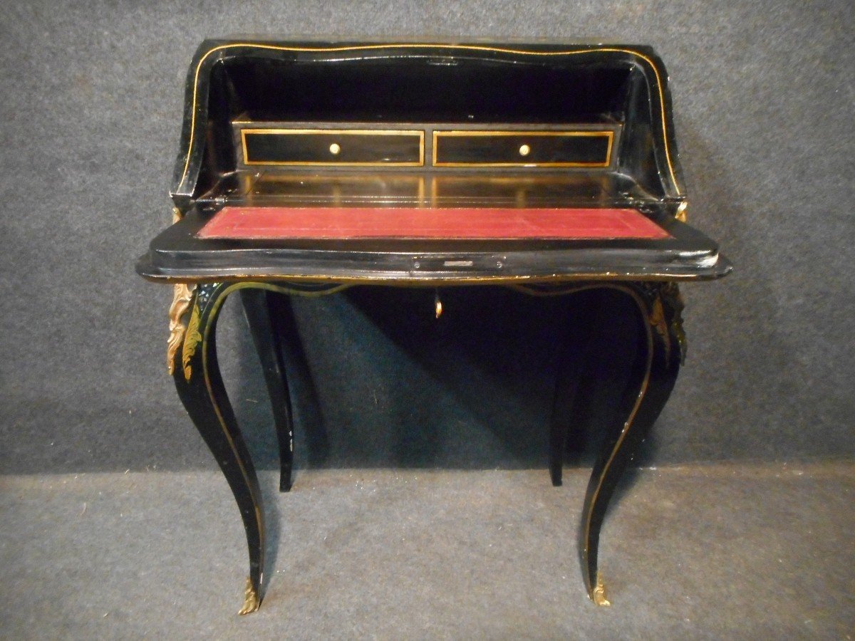 Slope Desk Napoleon III Inlay Mother Of Pearl And Gilding-photo-3