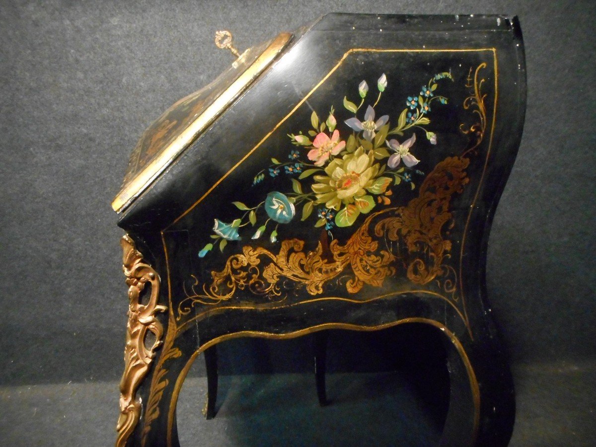 Slope Desk Napoleon III Inlay Mother Of Pearl And Gilding-photo-6