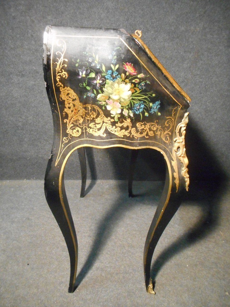 Slope Desk Napoleon III Inlay Mother Of Pearl And Gilding-photo-8