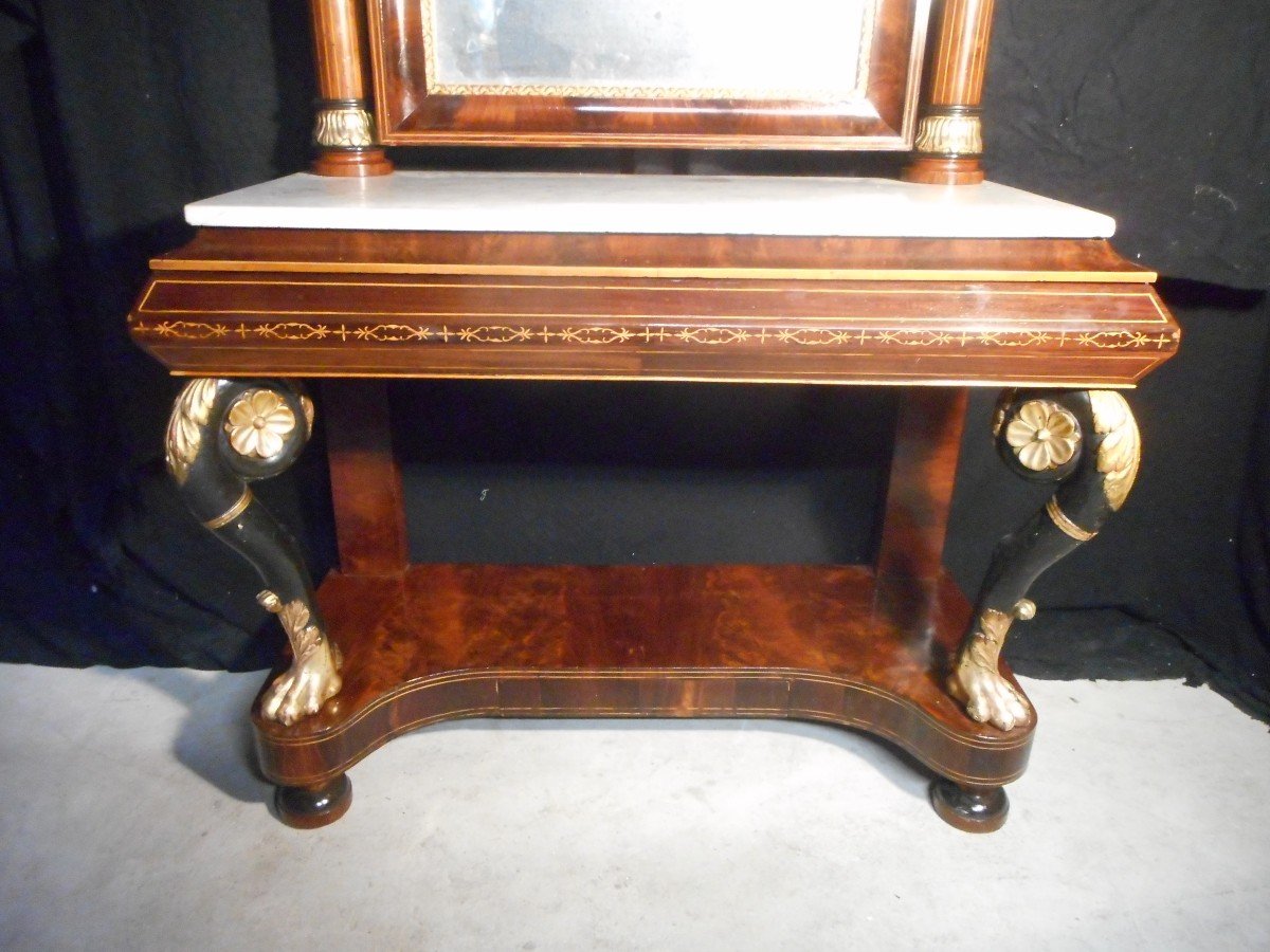 Console And Mirror Charles X Period Bird Attributes-photo-3