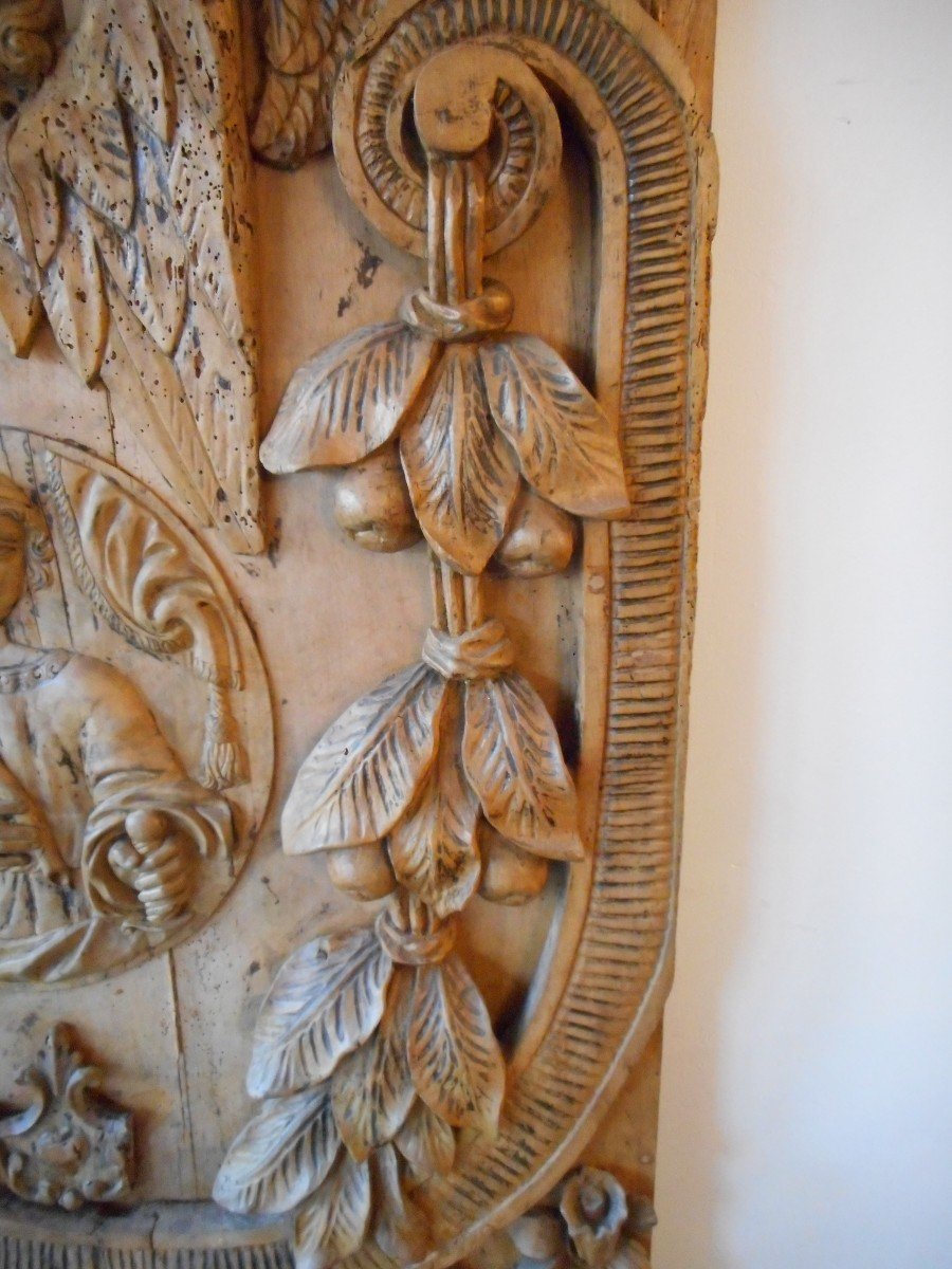 Large Religious Panels In Carved Wood 17th Century-photo-2