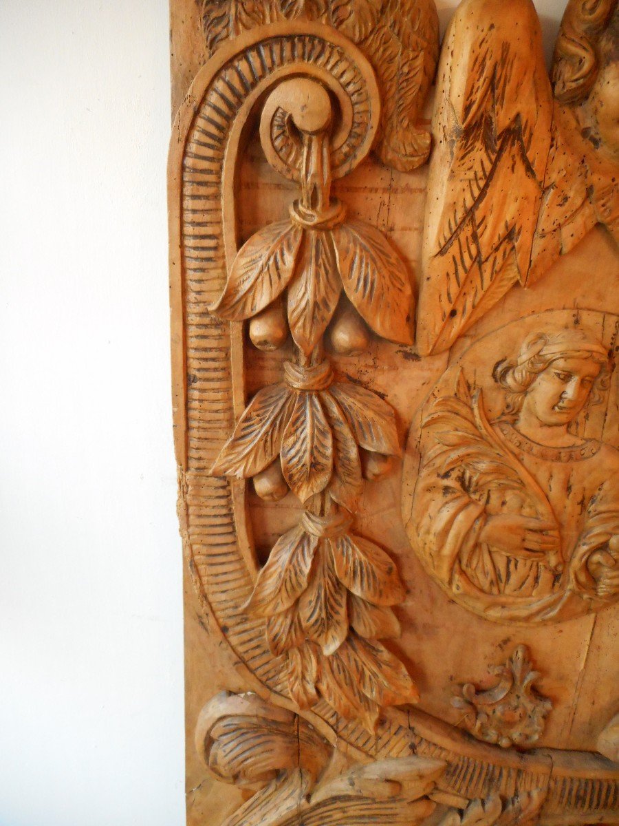 Large Religious Panels In Carved Wood 17th Century-photo-4