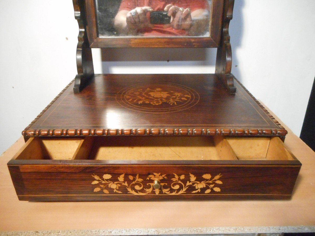 Early 19th Century Rosewood Table Dressing Table Stamped-photo-2