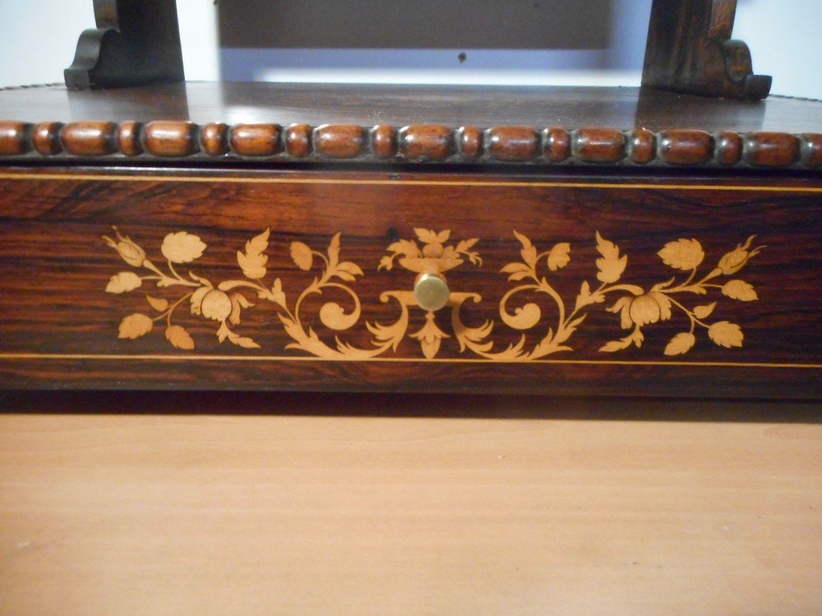 Early 19th Century Rosewood Table Dressing Table Stamped-photo-3