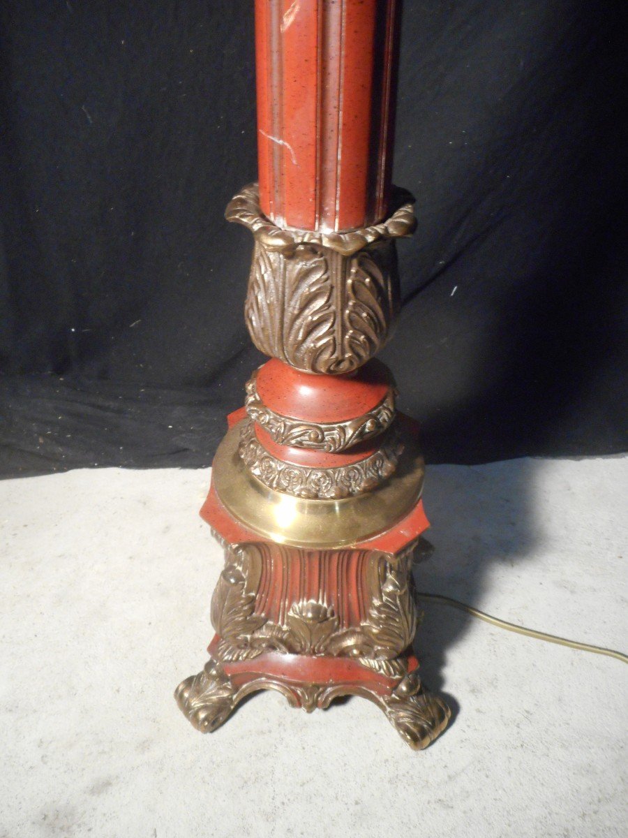 Floor Lamp In Solid Bronze Twentieth Style Napoleon III-photo-2