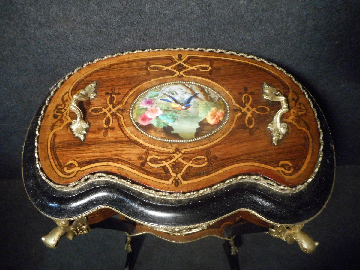 19th Century Couture Box In Marquetry And Gilt Bronze-photo-4