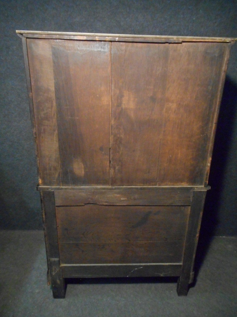 Empire Period Secretary Commode In Cuban Mahogany And Gilt Bronze-photo-7