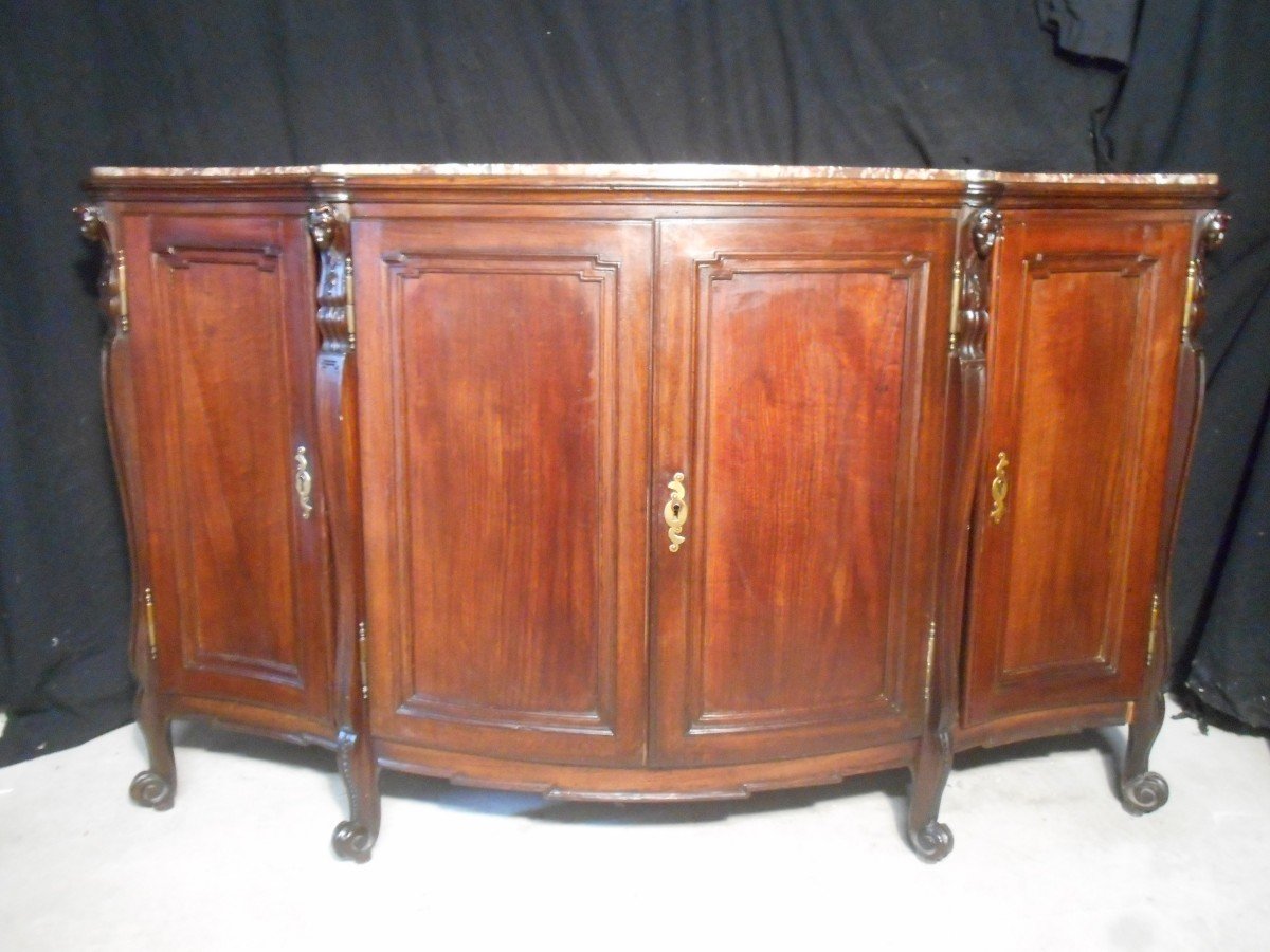 Curved Sideboard In English Mahogany Eighteenth Time