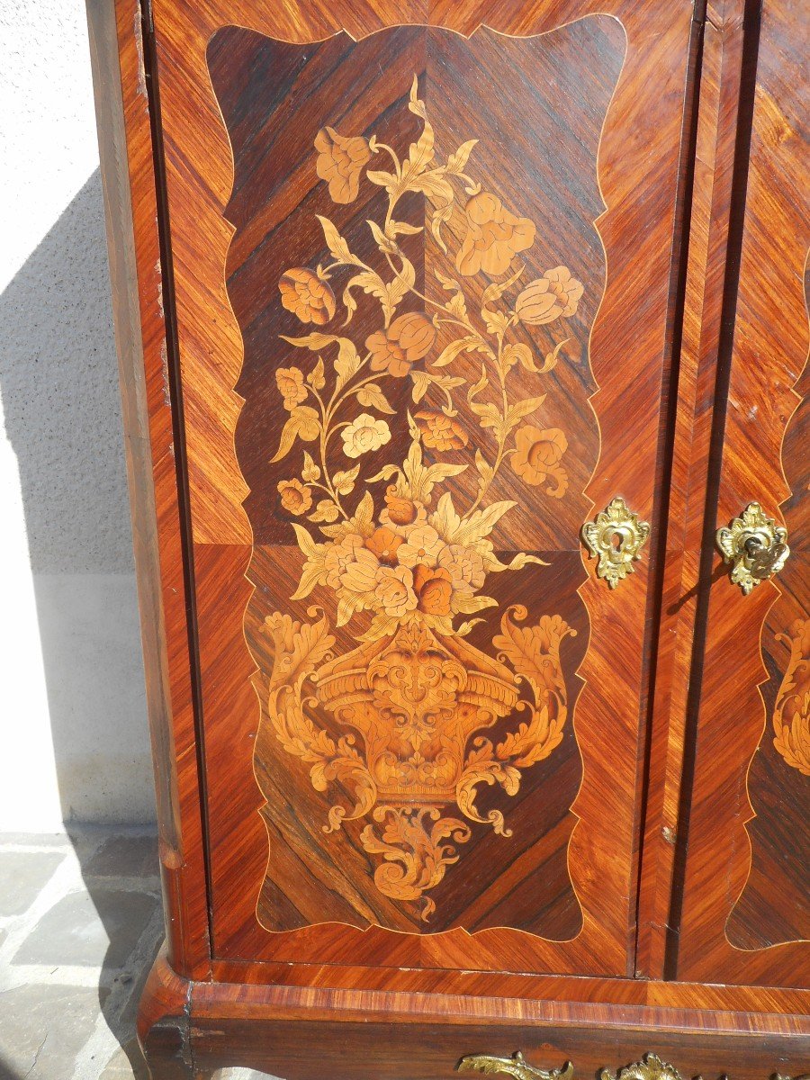 Furniture In Marquetry And Gilt Bronze Stamped Krieger (1804-1869)-photo-3