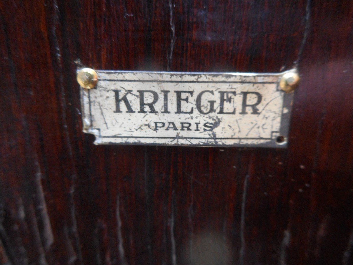 Meuble En Marqueterie Et Bronze Doré Estampillé Krieger (1804-1869)-photo-3