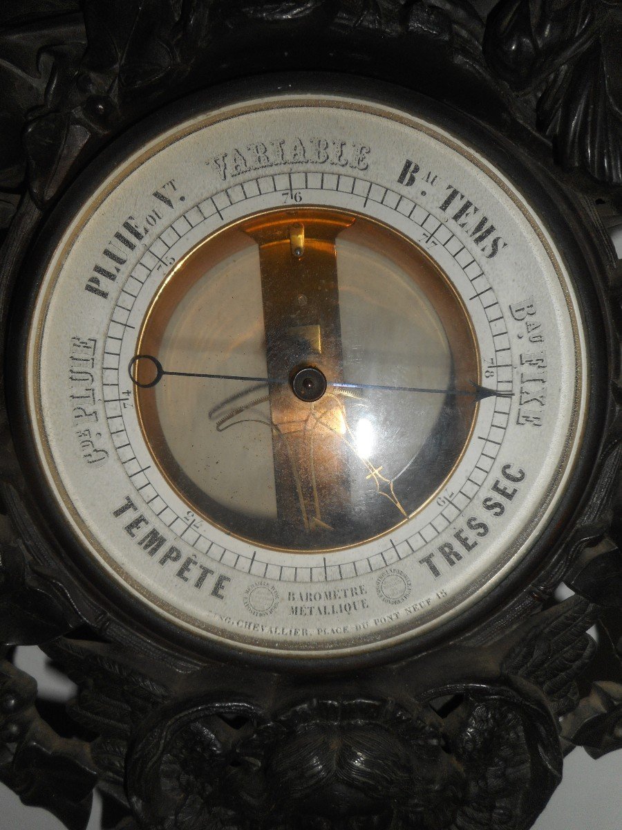 Baromètre époque Napoléon III par Chevallier (1778-1848), ingénieur-opticien du Prince de Condé-photo-5