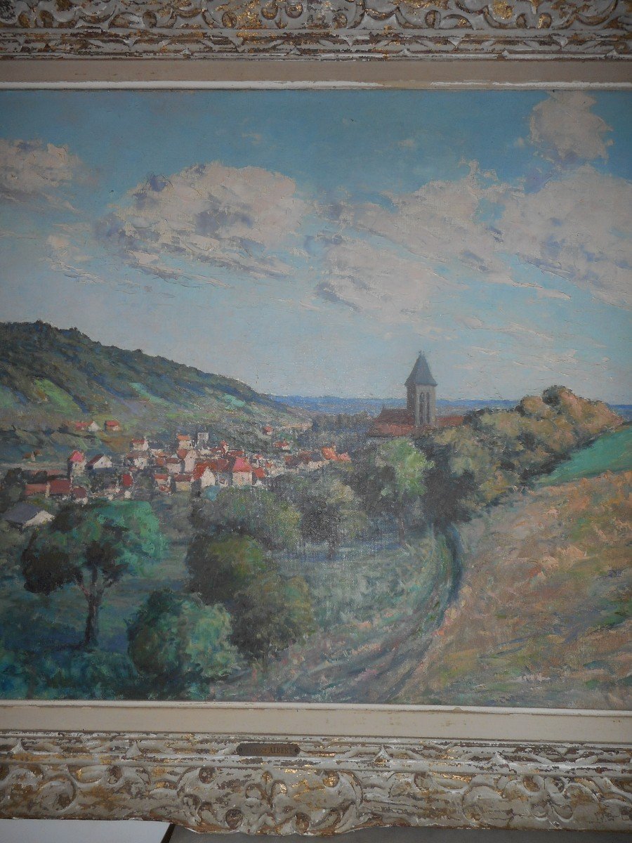 Large Table Of Vétheuil By Maurice Albert Twentieth Time-photo-3