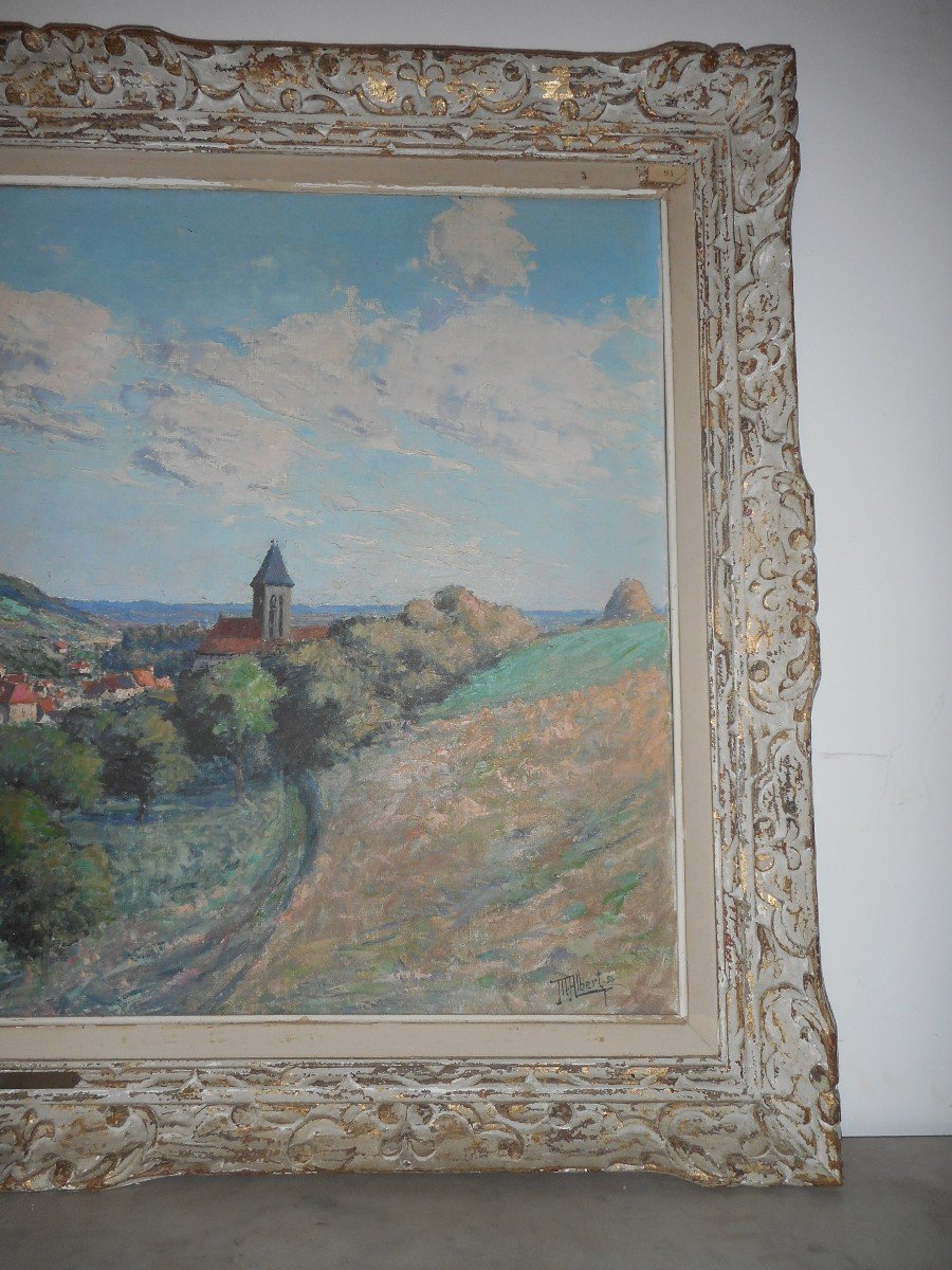 Large Table Of Vétheuil By Maurice Albert Twentieth Time-photo-4