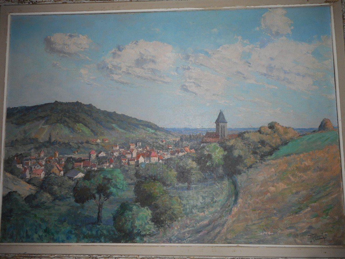 Large Table Of Vétheuil By Maurice Albert Twentieth Time-photo-1