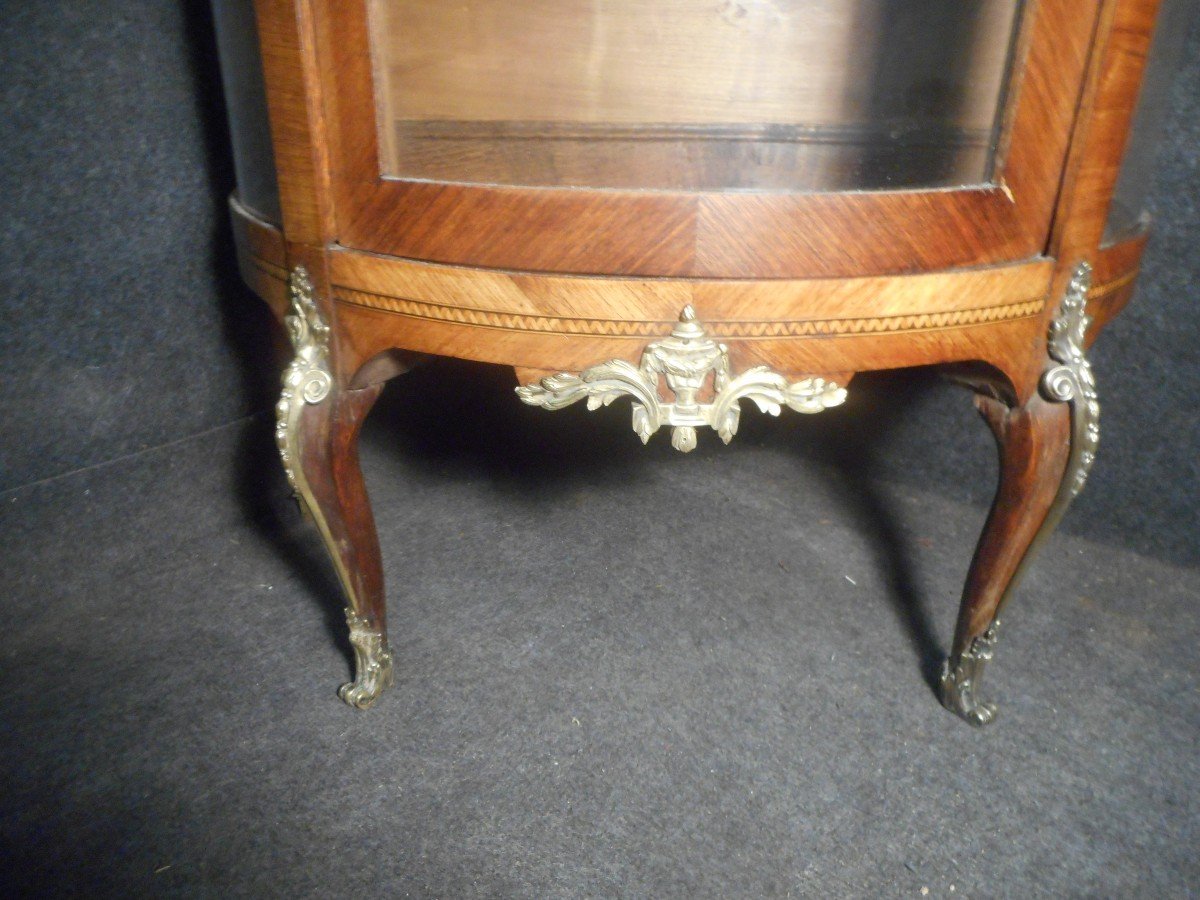 Pair Of Showcases Early Nineteenth In Marquetry And Gilt Bronze-photo-4