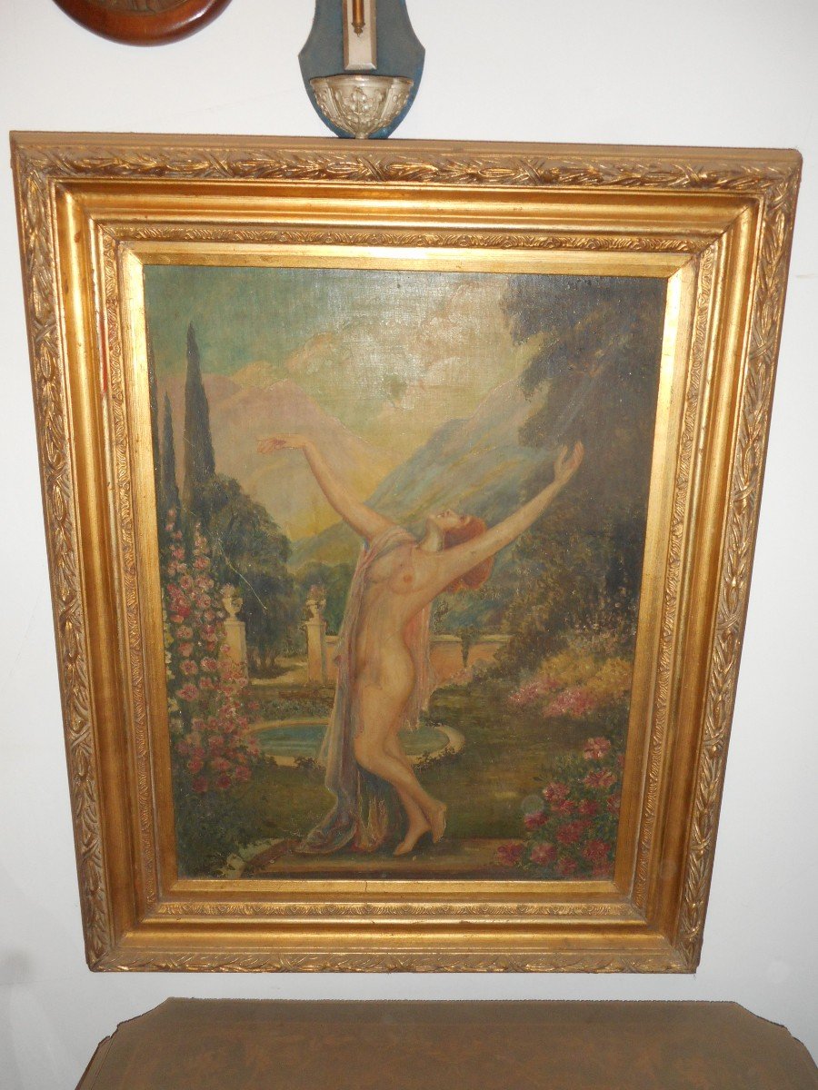 Tableau Femme Nue Au Drapée De Paul Emile Chabas 1869-1937