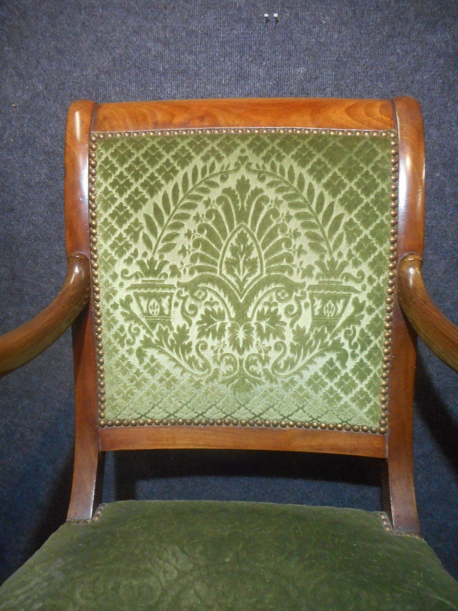 Series Of 6 Mahogany Armchair Restoration Period-photo-4