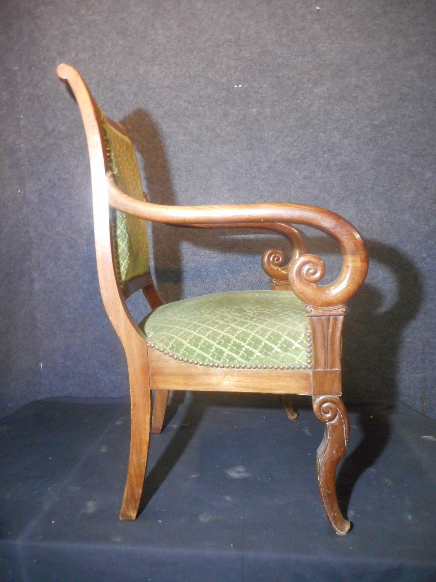 Series Of 6 Mahogany Armchair Restoration Period-photo-7