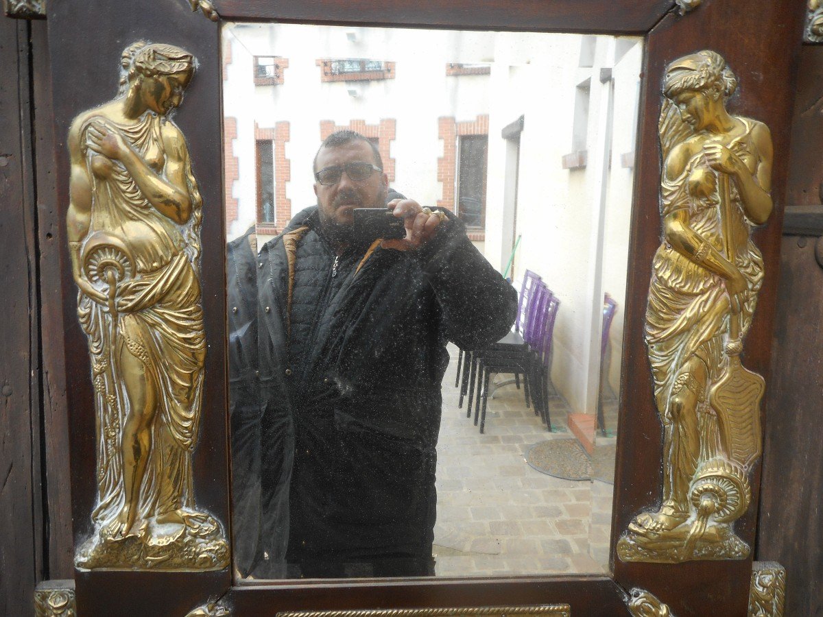 Mirror In Wood And Gilt Bronze Nineteenth Time-photo-5