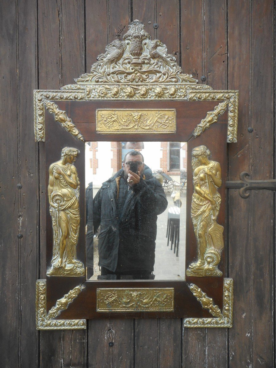 Miroir En Bois Et Bronze doré époque XIXe