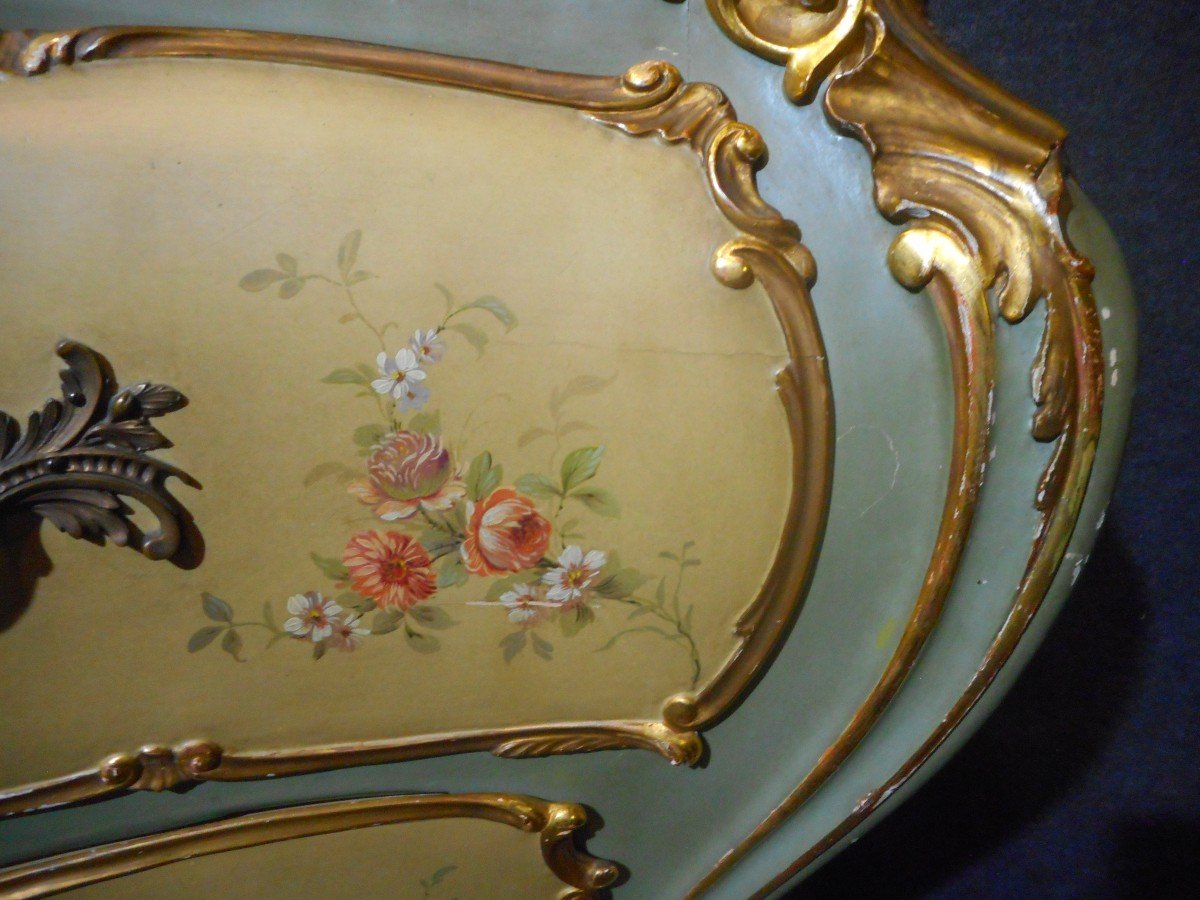 Commode Galbé En Bois Laqué Et Doré Début XXe-photo-2