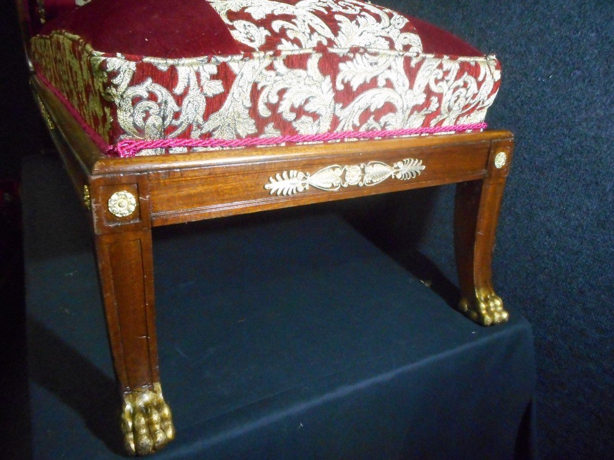 Daybed In Mahogany And Golden Wood Empire Period With Swan Neck-photo-4