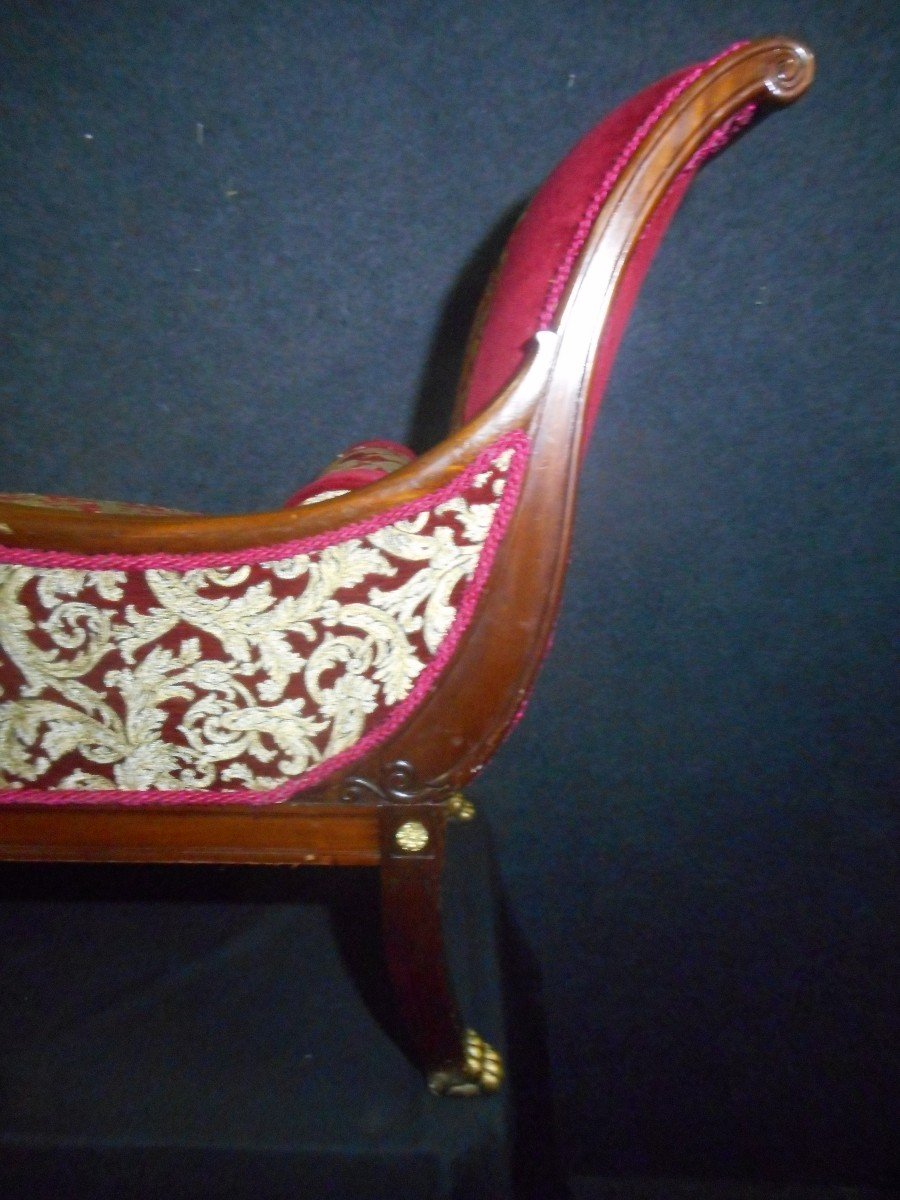 Daybed In Mahogany And Golden Wood Empire Period With Swan Neck-photo-8