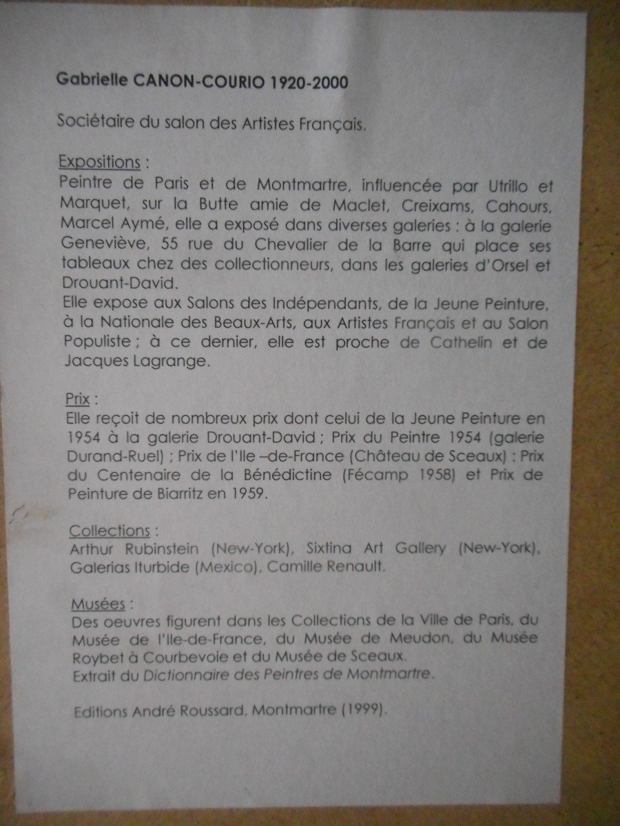 Série De Cinq Aquarelle Du Peintre Montmartre Gabrielle Canon-courio -photo-8