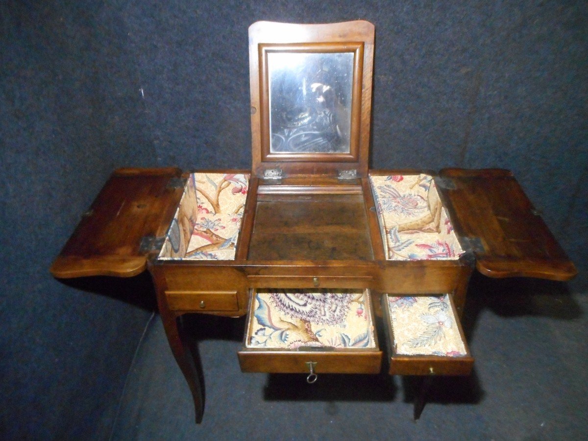 Walnut Dressing Table Louis XV Stamped Pierre Roussel (1723-1782) And Jme-photo-4