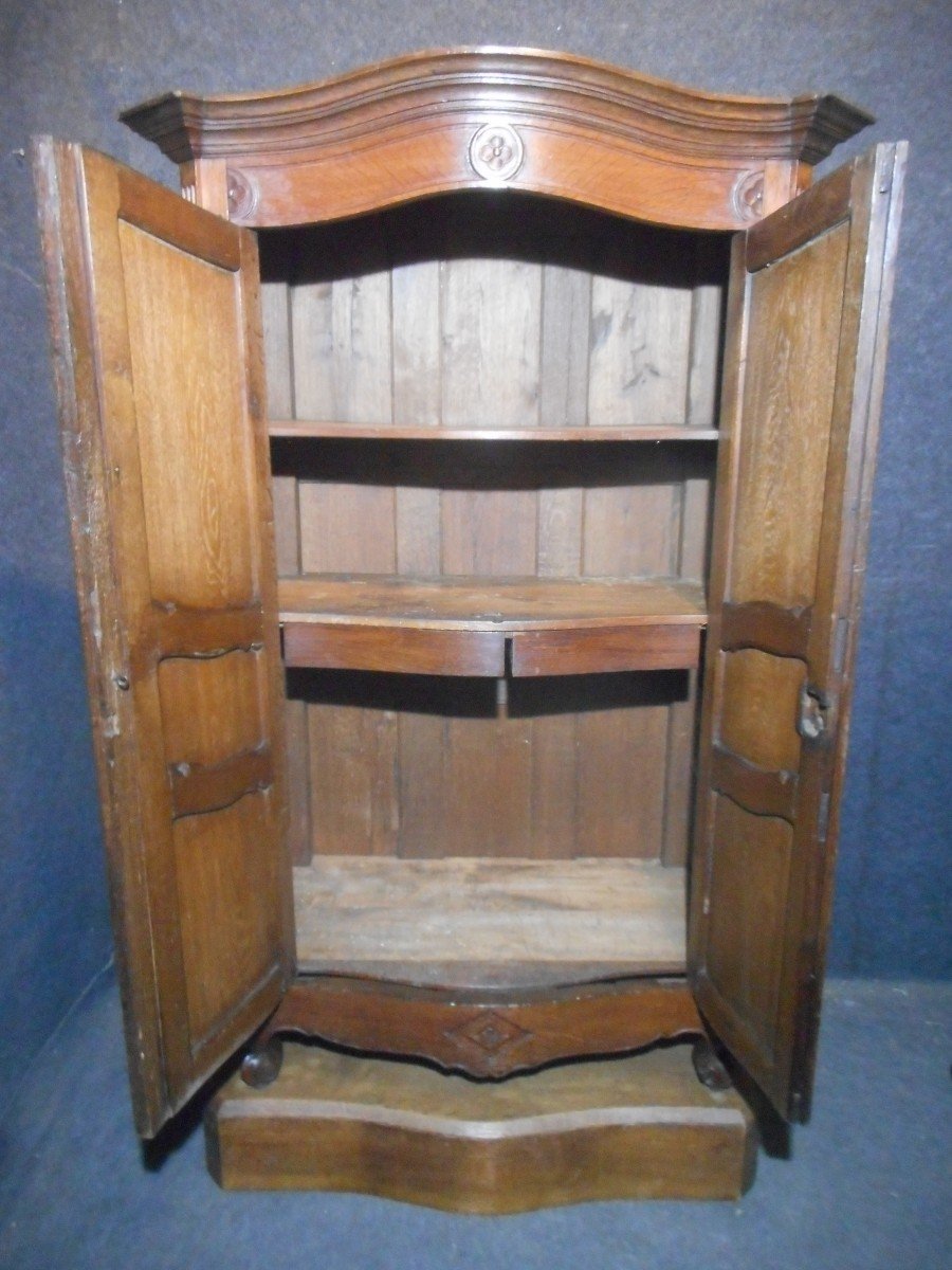 Petite armoire galbé époque Début XIXe Travail De Compagnon-photo-3