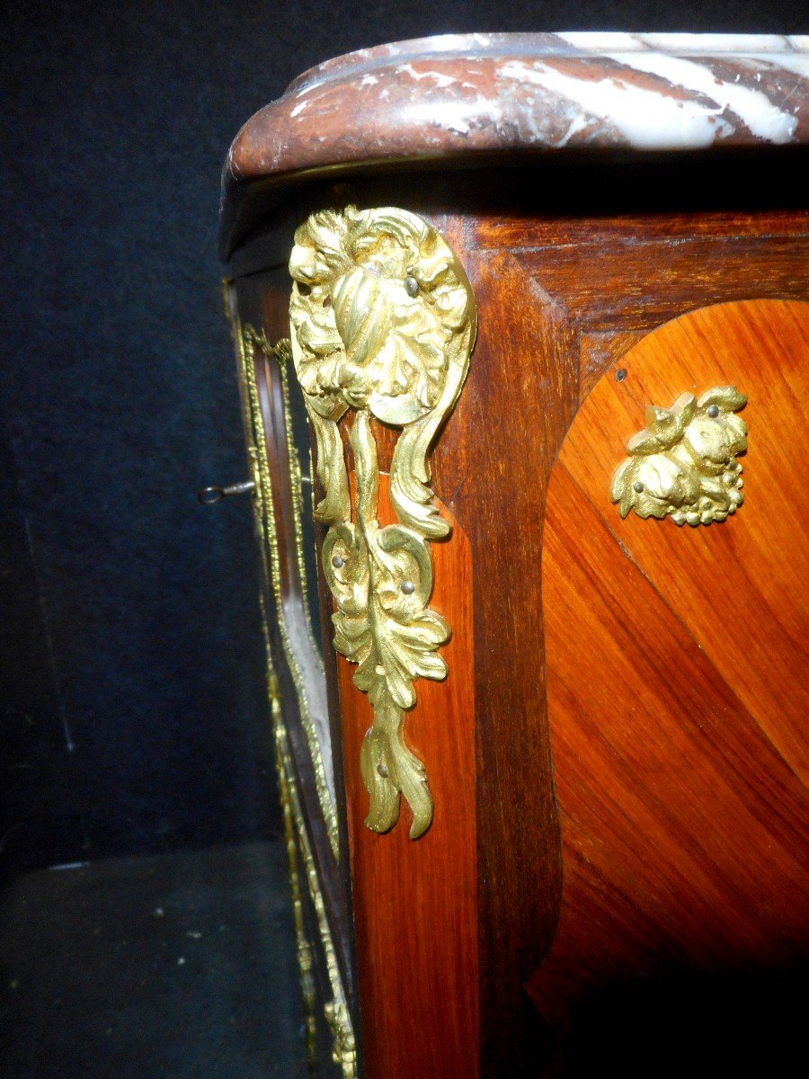 Small Furniture In Marquetry And Gilt Bronze Eighteenth Time-photo-5