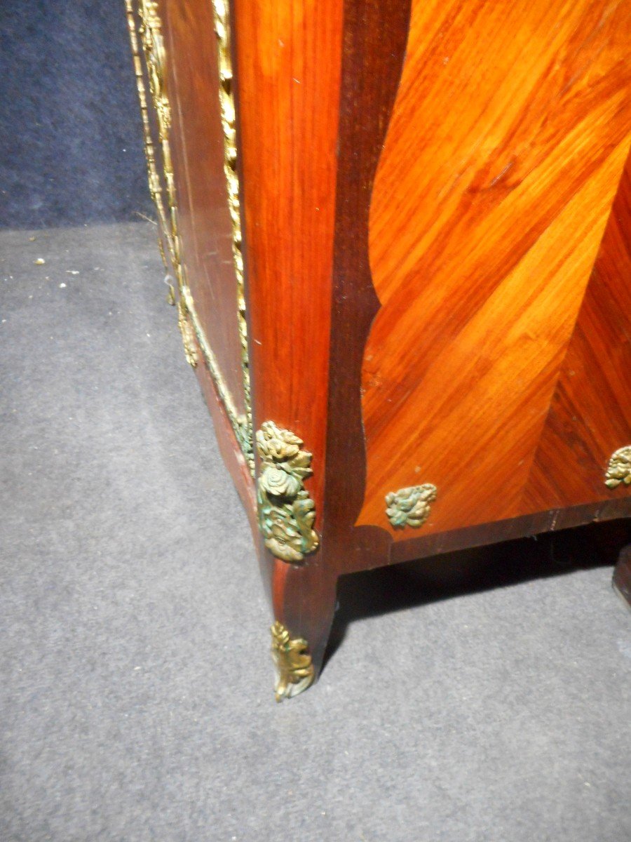 Small Furniture In Marquetry And Gilt Bronze Eighteenth Time-photo-6